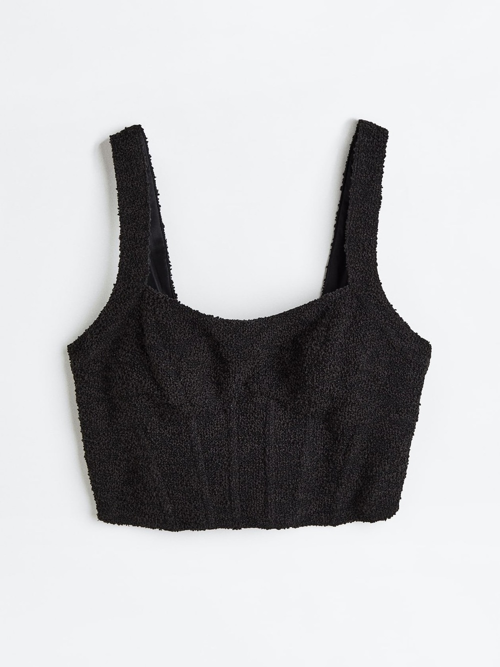 H&M Textured-weave corset-style top
